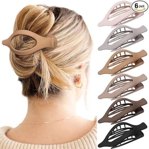 French hair clips set 6pcs side slide volume clips no slip grip for thick thin h - Picture 7 of 7